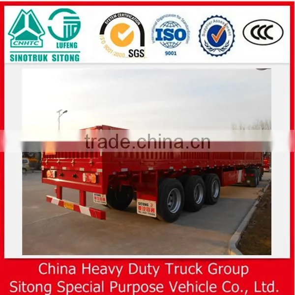 Tri-axle Side Wall Twist Locks Flatbed Semi Trailer,Platform Cargo Trailer,Flatbed Tractor Trailer photo-2