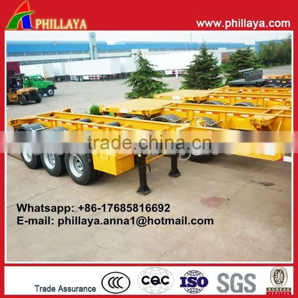 2017 40ft 3 Axle Retractable Skeletal Container Semi Trailers for Sale photo-3