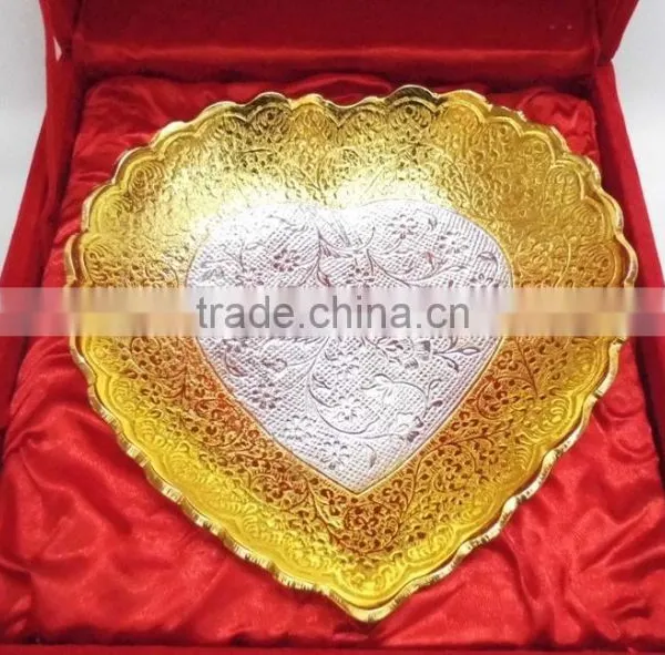 Corporate Gift Item, Return Gift, New Design 2015 Home Decoration Gold and Silver Plated Tray photo-3