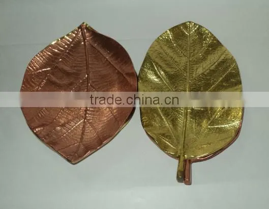 Leaf Platter, Christmas Platter in Rose Gold and Gold Color photo-2