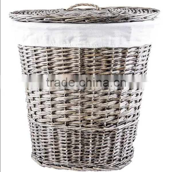 Hand-Woven Willow Wicker Customized Dirty Laundry Basket photo-5