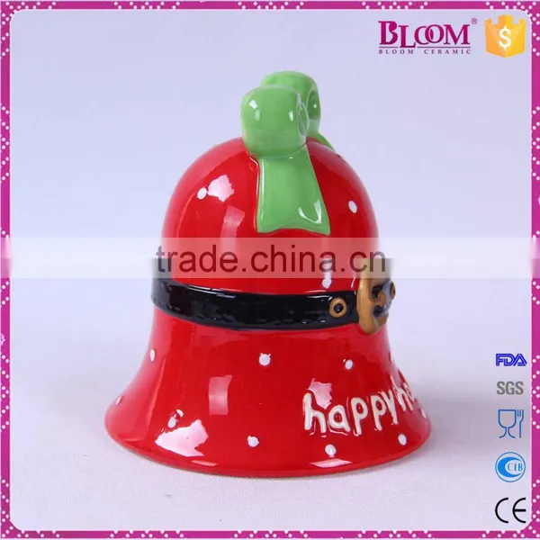High Quality Colorful Small Ceramic Christmas Bell photo-4