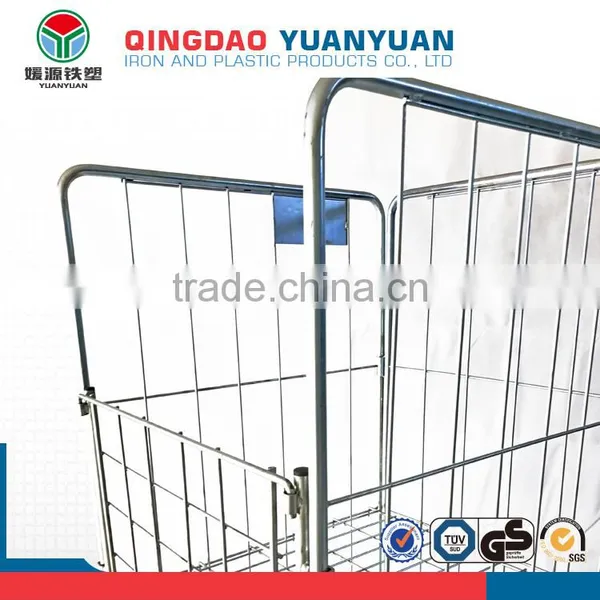 Stackable 2 Sided Logistics Roll Container Folding Hand Trolley Metal Pallet Cage photo-2