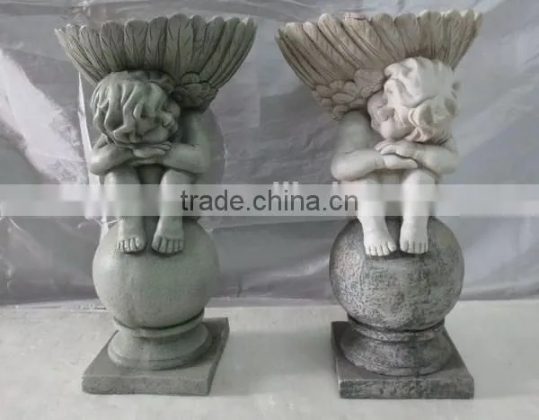 Fiberglass Clay Garden Outdoor Bird Bath photo-2
