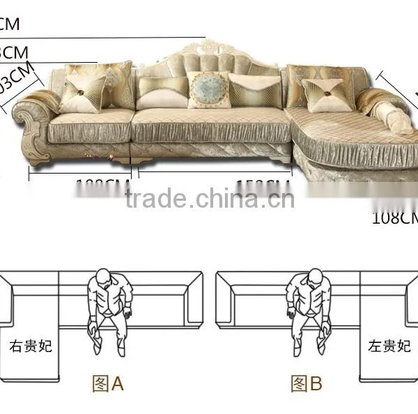 M007 French Upholstery Fabric Wooden Sofa Set Furniture Chesterfield Sofa photo-6
