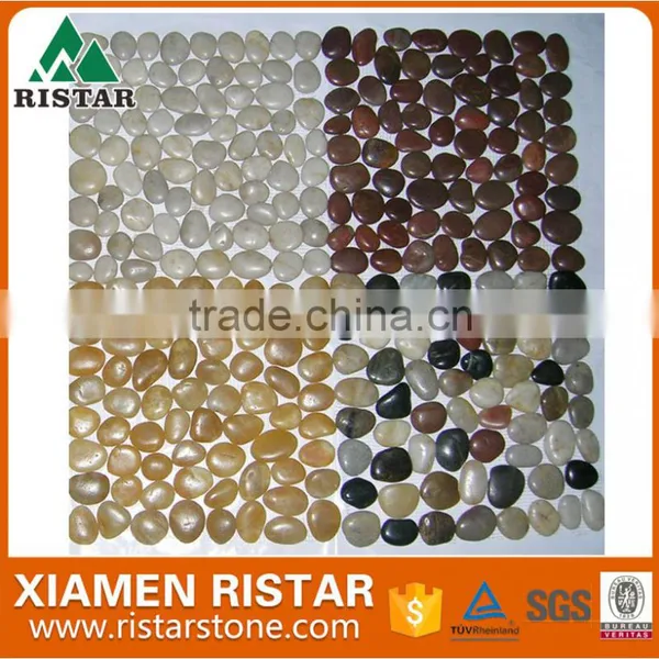 Polished River Pebble Stone Mosaic Wall Clading Pebble Mosaic photo-2