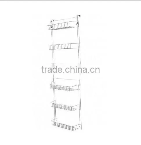 5 Foot Over Door Storage Rack/ 5-Foot Vinyl Covered Steel Over Door Storage Basket Rack photo-3