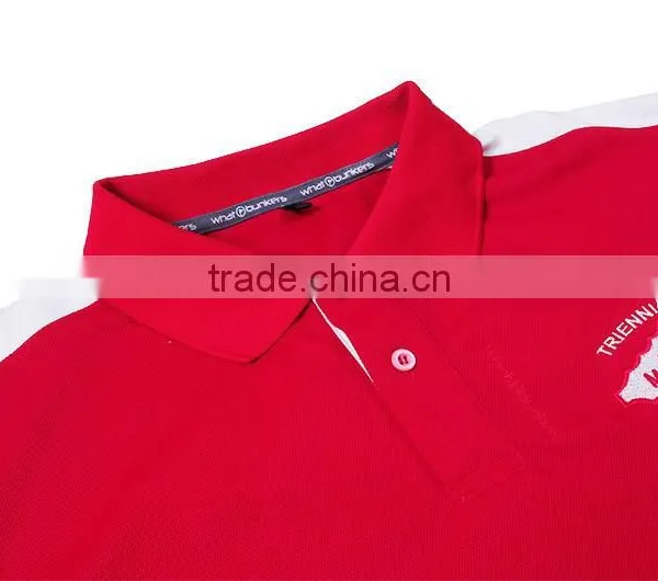 High Quality Men's Cool Customized Designs and Brands Factory Plain Dyed Red Polo Shirt photo-2