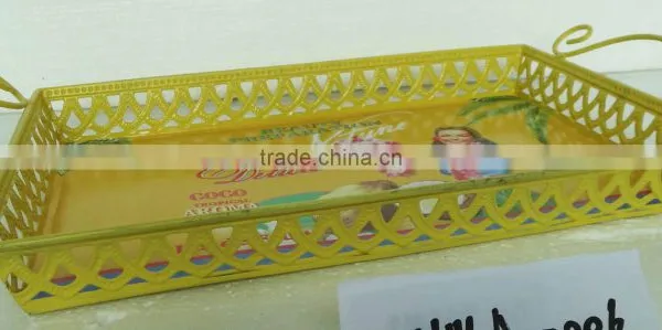Colourful Decorative Metal Tray for Garden and Ornament photo-4