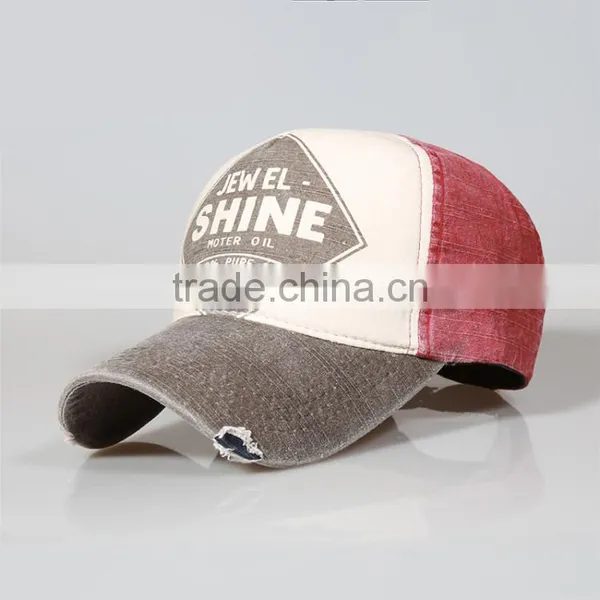 2016 100% Cotton Custom Distressed Washed Caps and Hats photo-2