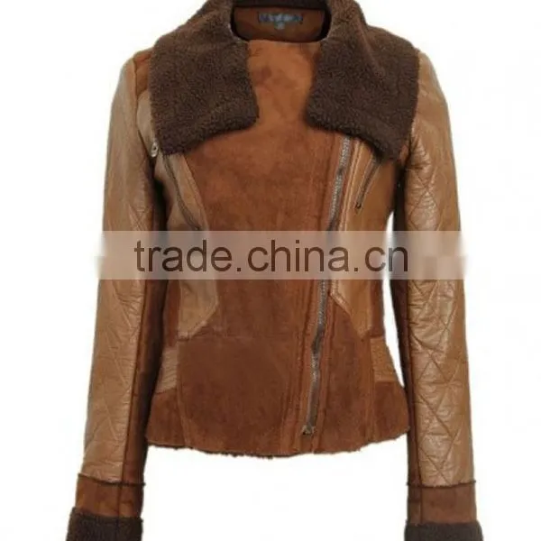 2018 Fashion Woman Fake Fur Jackethigh Quality Garment Manufacturer Fashion Fake Leather Jacket OEM Factory photo-3