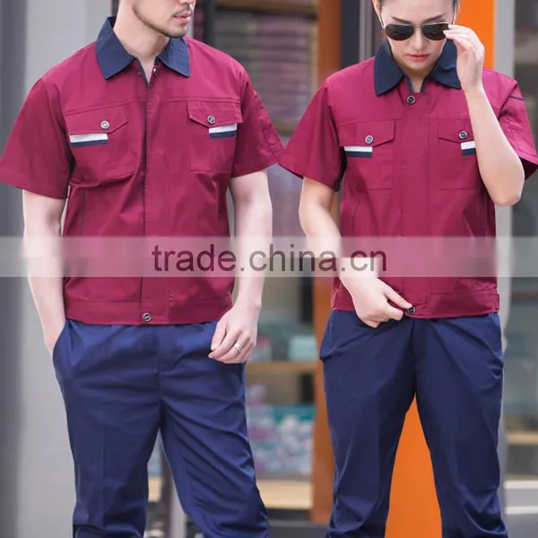 OEM 100% Workwear Uniforms Green Work Clothes Short Sleeves Customized Maker photo-5