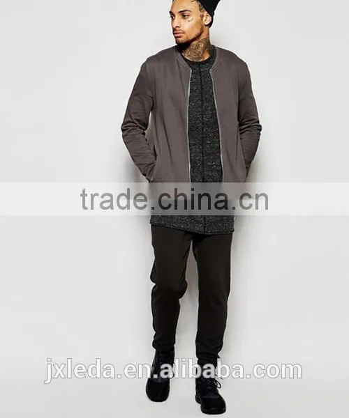 New Style Curved Hem Blank Bomber Jacket Custom Made photo-2