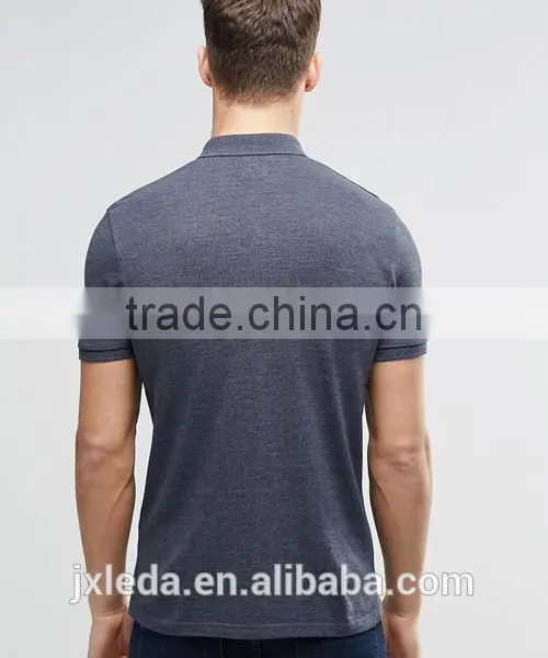Stylish Men Button Down Collar Pique Fabric Polo t Shirt Custom photo-2