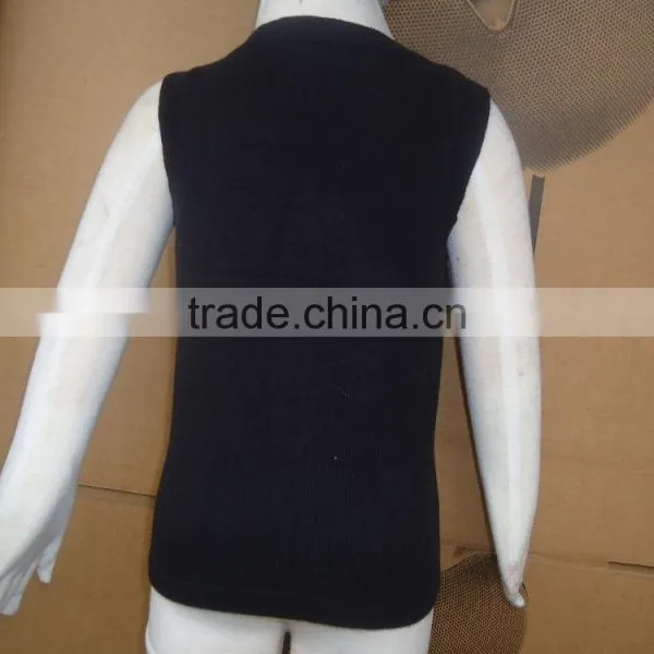 Baby Kids V-neck Button Down Sleeveless Sweater Vests With Pockets photo-4