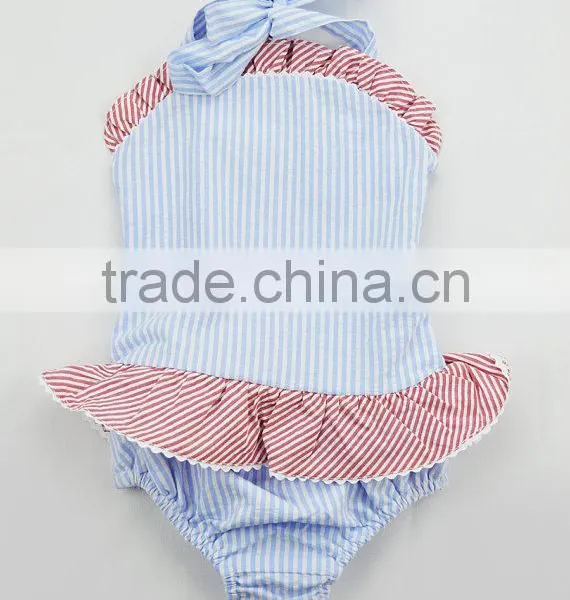 Girl Child Swimsuit Kid Seersucker Swimsuit Kids Swimwear for Girls photo-5
