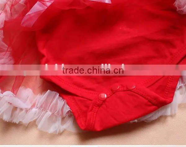 Children Christmas Outifit Santa Claus Baby Clothes Romper Red Booming Chiffon Clothing photo-4