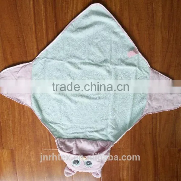 Owl Cotton Velour Animal Baby Hooded Bath Towel photo-2