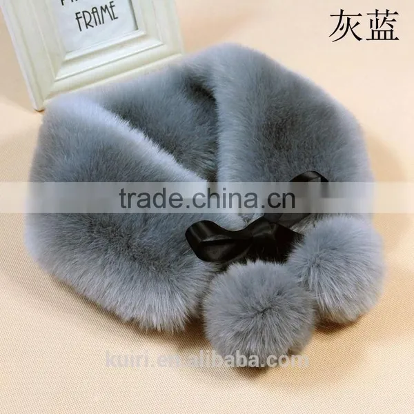 New Womens Stylish Lovely Faux Fur Scarf Scarves Neck Warmer Wraps Collar With Strips Shawl Wholesale Price photo-3