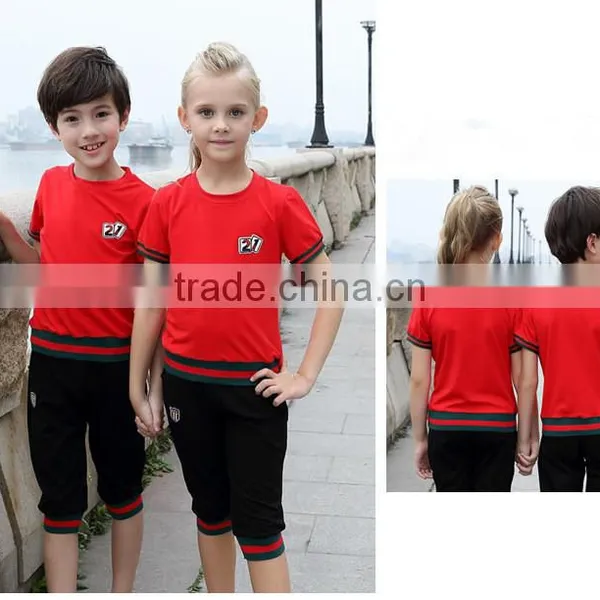 High Quality Factory Wholesale Customized Kindergarten Primary Kids Boys Sport Wear School t Shirt photo-5