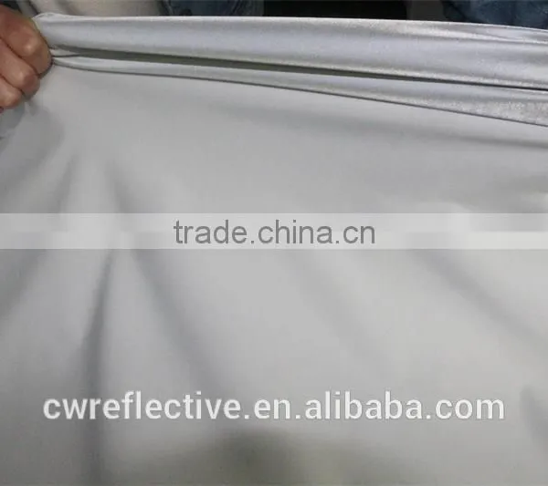 Metallic Silver Single Side Elastic Printed Reflective Knitting Fabric photo-2