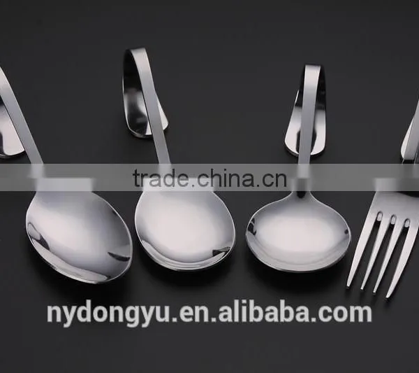 Titanium Creative Stainless Steel Spoon Fork /gmi Bent Handle Titanium Plate Fork Spoon / Fancy Dinnerware photo-6