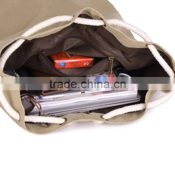 Best Selling Khaki Color Men's Cross Body Men's Canvas Beach Bag photo-4
