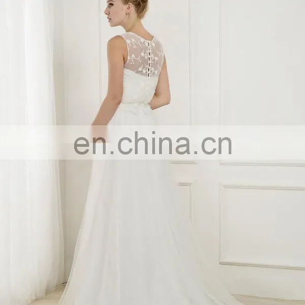 EB15079 A Line Scoope Sequine Lace Decoration Soft Tulle Princess Wedding Dress photo-2