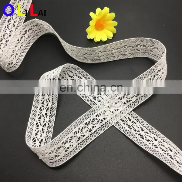 OLCT1415 2.2cm Fashion White Cotton African Tulle Lace Guipure for Ladies Dress photo-4