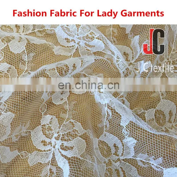AL8058 Shaoxing JC 100%polyester Chemical Lace Wholesale Stiff Mesh Fabric photo-2