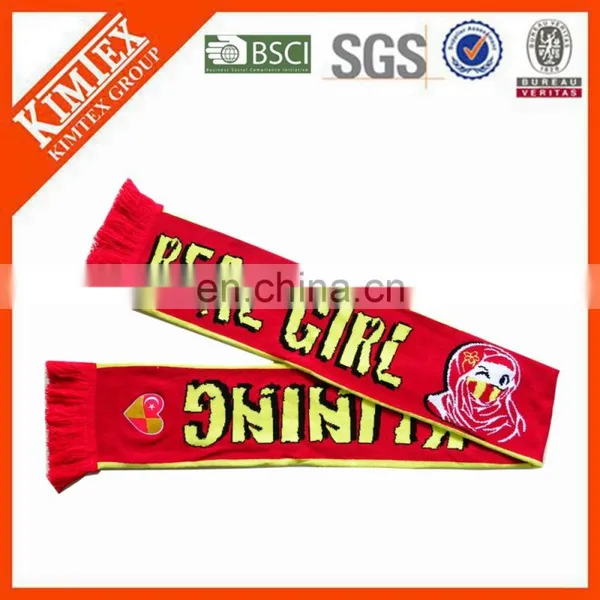 Embroidery Jacquard Stripe Pattern Style Knitted Scarf photo-4