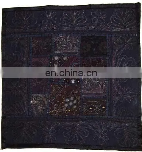 Sequins Patches Cushion Cover, Chikan Work Cushion Cover photo-6
