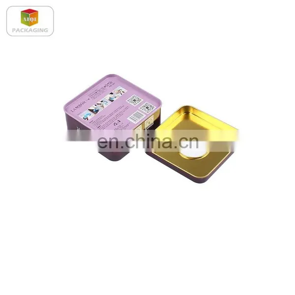 Square Metal Perfume Packing Tin Box With PVC Window on the Lid photo-3