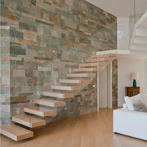 Indoor Hidden Keel Floating Stair With Tempered Glass Railing photo-4