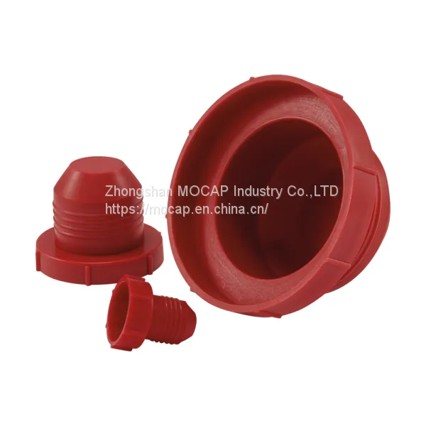Red PP plastic male thread plug of JIC thread pipe fittings FJP series