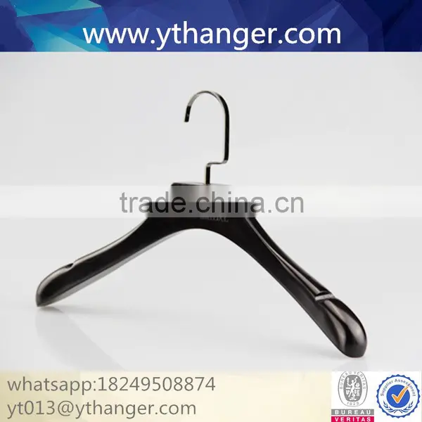 CY-664 Top Material Wooden Clothes Hanger Black Wooden Suit Hanger With Trousers Bar photo-4
