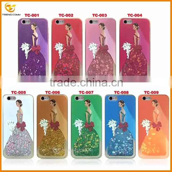 China Supplier Wedding Dress Liquid for Iphone 6 Glitter Cover Case photo-5