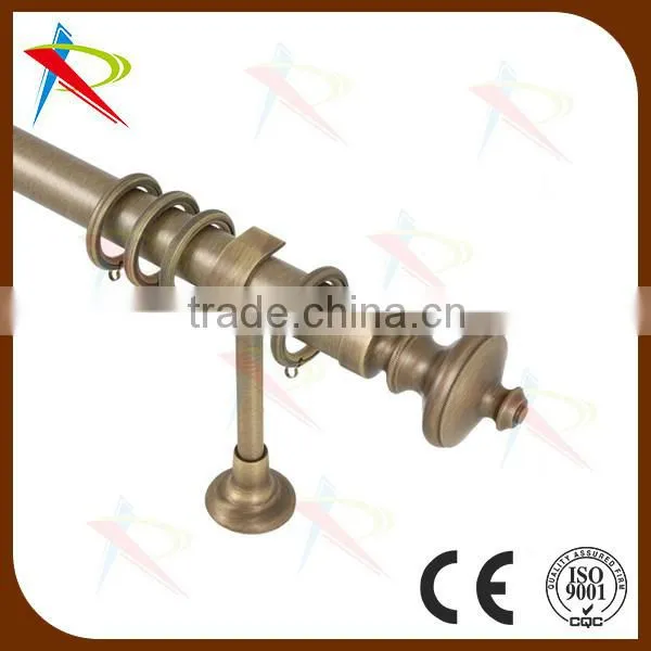 Antique Brush/brass Aluminium Finial Curtain Rod photo-3