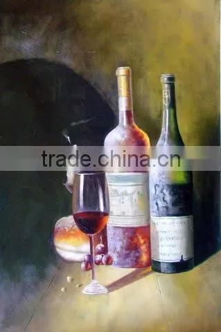 Best Selling Still Life Winebottle Oil Painting/best Gift for Friend Ct-110 photo-3