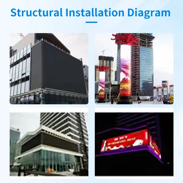 Outdoor Waterproof 800x800mm LED Display Screen With Diagonal Mounting Support Easy Maintenance and Installation photo-5