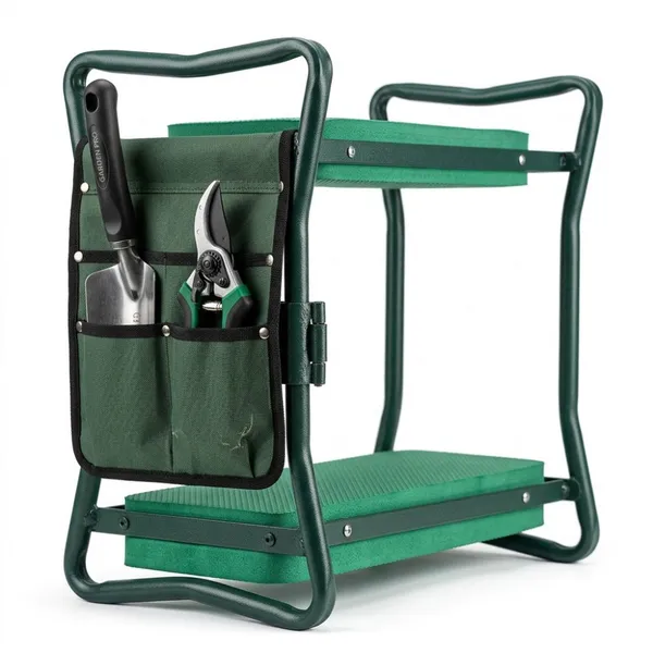Sturdy Foldable Steel Frame Soft EVA Foam Cushion Portable 2 in 1 Kneeling Stool With Tool Pocket Garden Kneeler Seat photo-4