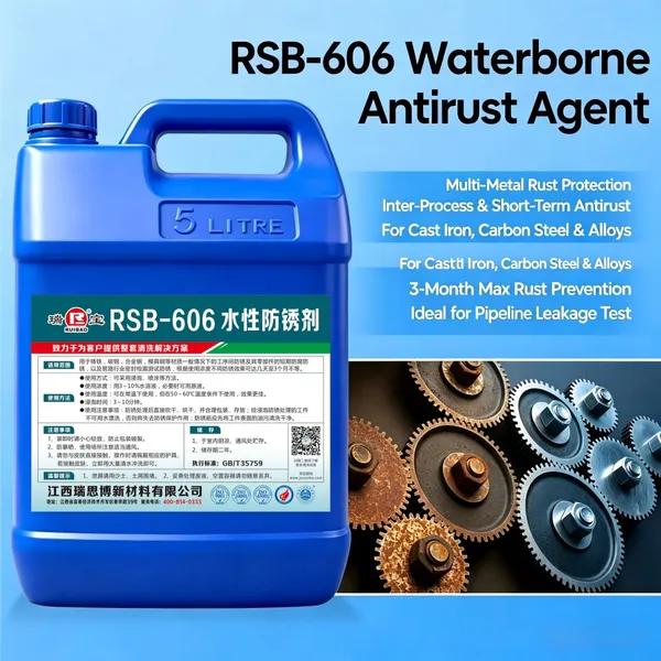 RSB‑606 Water‑Based Rust Inhibitor, Nitrite‑Free Corrosion Inhibitor for Carbon Steel Cast Iron, Inter‑Operation Rust Protection, Low‑Foam Concentrate