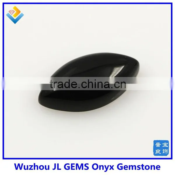 High Quality Natural Marquise Cabochon Cut Black Onyx Gemstone photo-3