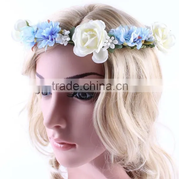 High Quality Flower Headband Toddler Summer Crown Flower Headband Bride Flower Headband Wh-1757 photo-2