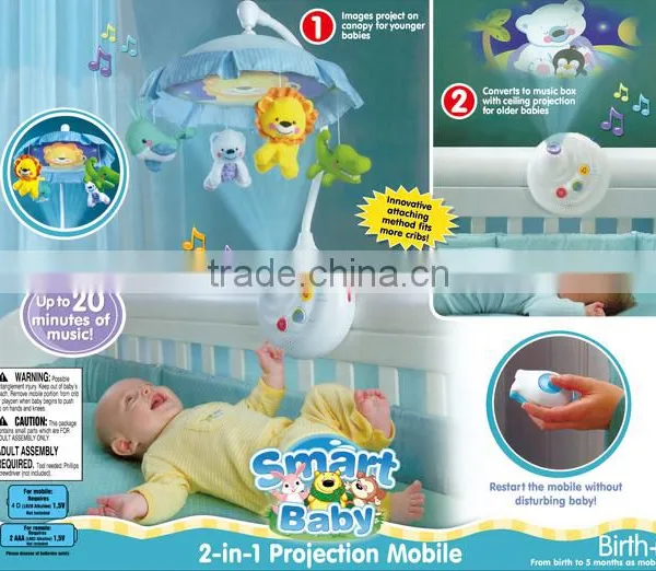 Smart Baby 2-in-1 Projection Mobile Baby bed bell with music