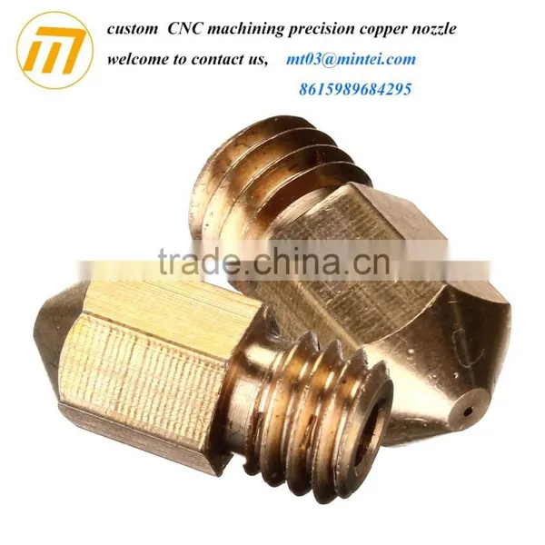 Customized Extrusion Head Copper Brass Nozzle for 3D Printer