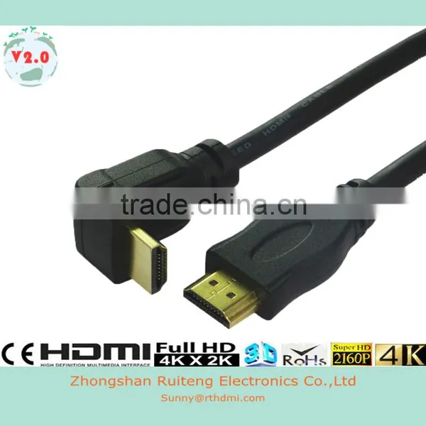 90Degree HDMI 19 Pin Male to Male Cable With Ethernet Support 3D and 4K photo-3
