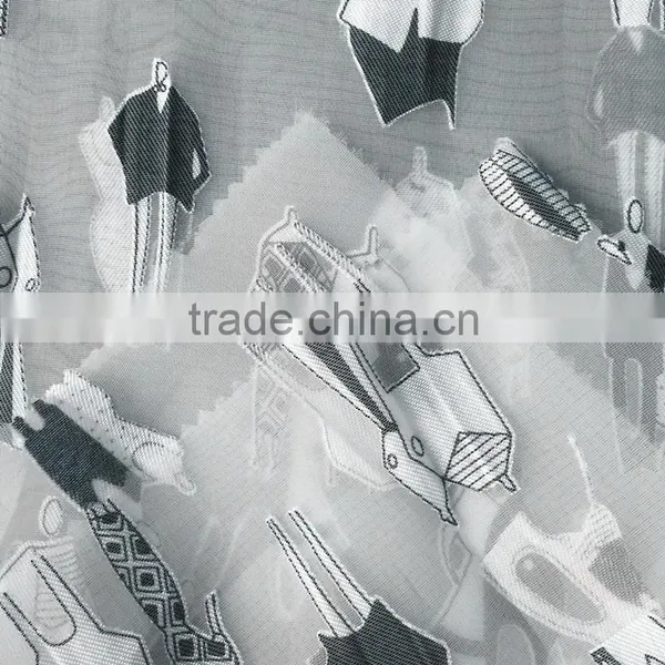 Cheap T/R Cutting Motif Woven Organza Fabric photo-3
