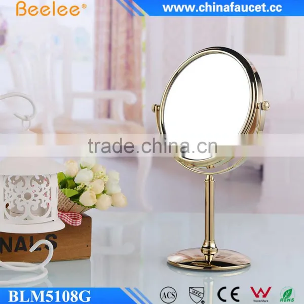 Professional Golden Brass Round Decorative Smart Magnifying Mirror photo-2