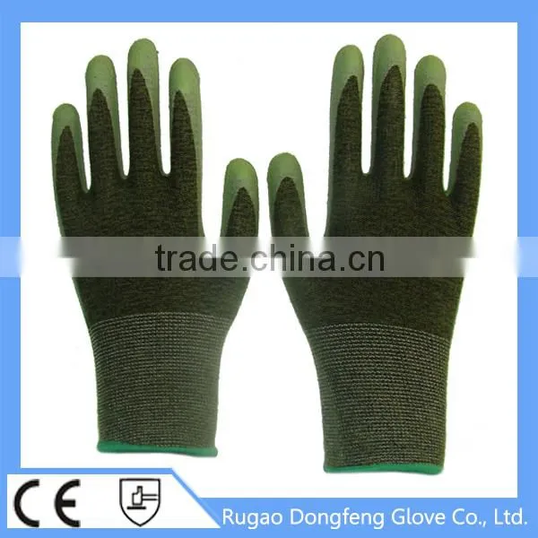 13 Gauge Bamboo Fiber Woven Crinkle Latex Rubber Work Gloves For Self Defense Safety photo-2